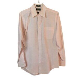 Surrey Button Down Shirt Pale Pink Oxford Long Sleeve Dress Top 15-1/2 34/35